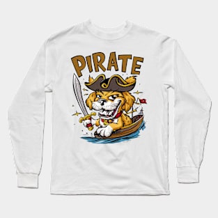 Pirate cute dog Long Sleeve T-Shirt